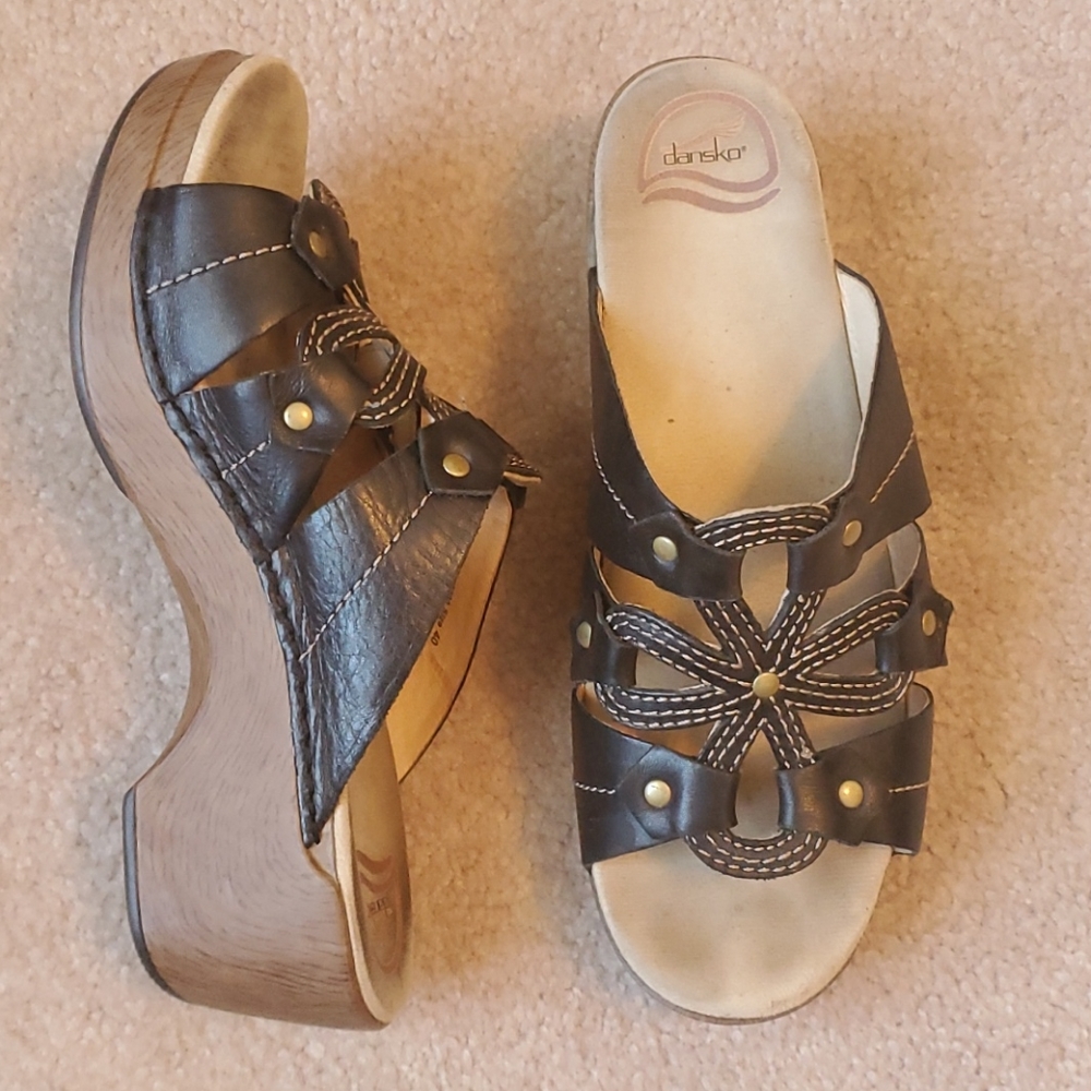 Dansko black leather mules size 40